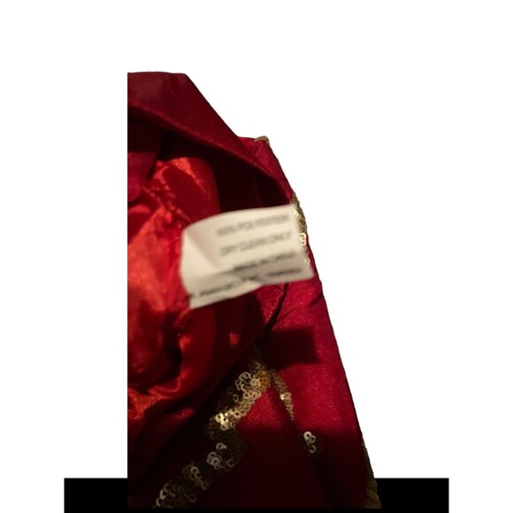 Red Holiday Christmas Stocking Sock With Gold Sequins - 8” x 18”- Festive Decor - Picture 4 of 7